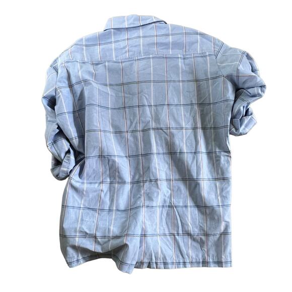 Things Between Blue Plaid Cotton Oxford Shorts Romper L NWT - Picture 2 of 5